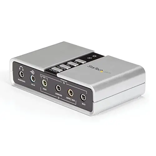 StarTech.com Tarjeta de Sonido 7.1 USB Externa Adaptador Conversor puerto SPDIF Audio Digital Óptico Toslink® - USB B - Mini-Jack