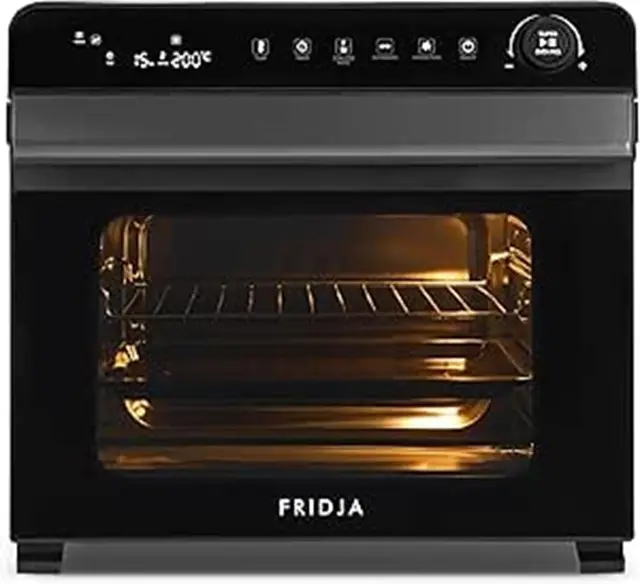 Fridja F77 Horno Súper Pro de 30L – Horno Freidora de Aire Digital LED Premium – 18 Programas Inteligentes, Función de Asador Giratorio (Rotisserie), Fácil de Limpiar, Rápido, Potente y Versátil, Inte