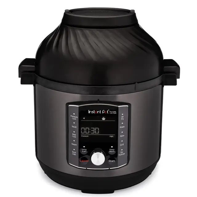 Instant Pot Pro Crisp 11 en 1 Olla Eléctrica a Presión Multiusos con Función de Freidora de Aire, Vaporera, Cocción Lenta, Parrilla, Sous Vide, Deshidratadora, 7,6 L, Acero inoxidable