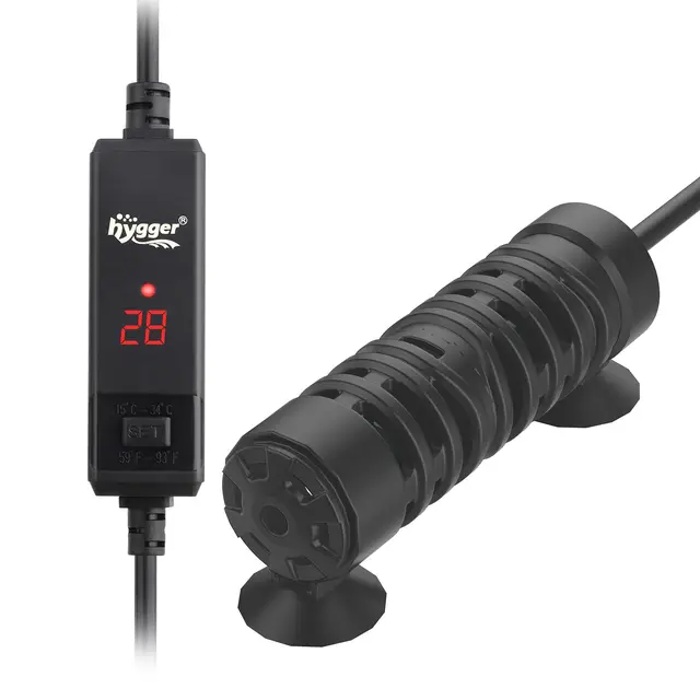 Hygger Small Calentador de Acuario,150W Tortuga Calentador de Acuario con Digital Controlador,Submersible Fish Tank Heater for 56-132L Freshwater Aquariums