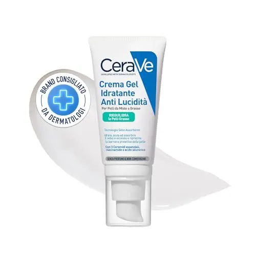 CeraVe Gel-Crema Hidratante Oil Control, Para Piel Mixta a Grasa, Protege, Hidrata, Controla el Brillo, Acabado Mate No Graso, Con Ácido Hialurónico, Ceramidas y Niacinamida, 52ml