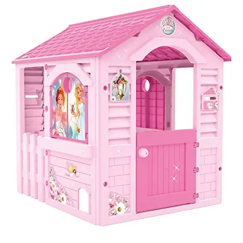 Chicos - Casita Infantil Exterior Pink Princess | Casa Infantil Apta para Interior y Exterior | Incluye Adhesivos para decorarla, Fabricada en plástico Resistente y Duradero | Rosa (89613)