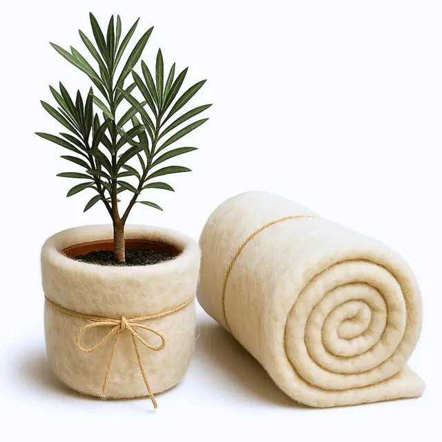 UNIGARDIA Alfombra de lana de oveja ecológica de 50 x 500 cm, 350 g/m², protección invernal de lana de oveja para plantas, 100% lana de oveja orgánica, fieltro de invierno para plantas en macetas