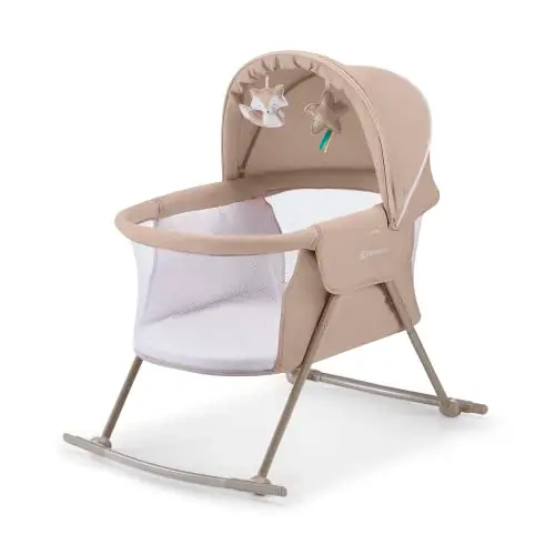 kk Kinderkraft Cuna Bebé LOVI, Moisés, Bolsa de Transporte, Juegos, Viaje, Beige