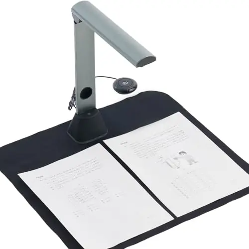 Escáner de Documentos A3: 17 MP OCR 130 Idiomas Cámara de Documentos USB 4 LED Escáner para Libros Oficina Escuela Archivos Teletrabajo