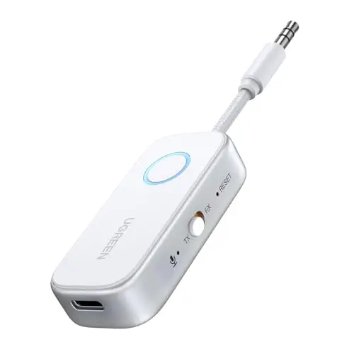 UGREEN Transmisor Receptor Bluetooth 6.0 Adaptador 2 en 1 Jack 3,5mm Audio para Coche Altavoz Auriculares Amplificador Móvil PC TV