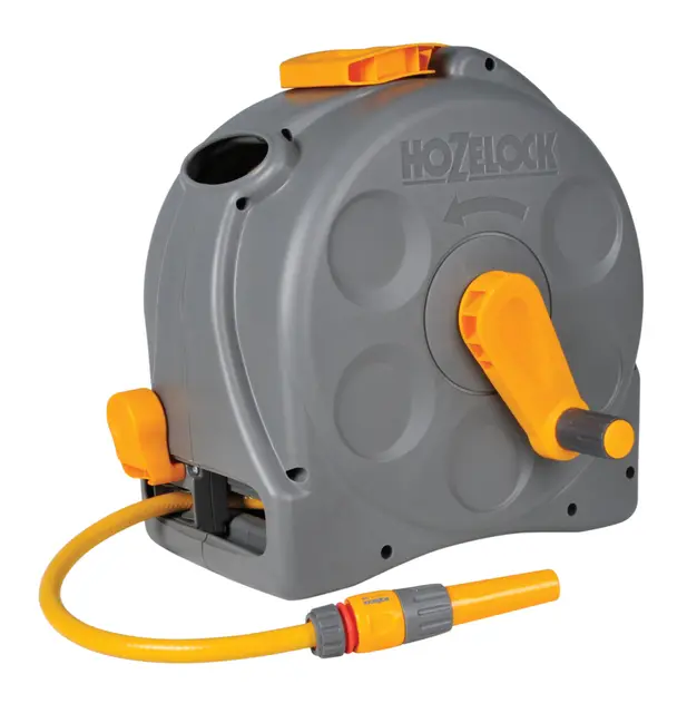 Hozelock - Carrete compacto Compact Reel con 25 m de manguera y todos los accesorios - listo para su uso