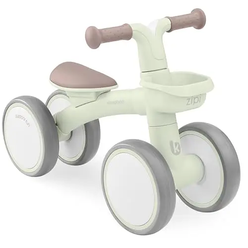 KikkaBoo Bicicleta Sin Pedales ZIPI, Correpasillos Bebé de 1 a 3 Años, Bicicleta Equilibrio, Bici Bebé con Canasta, Ajustable, Juguete para Niños, Menta