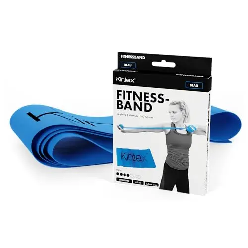 Kintex Banda de Fitness, 2,5 m x 15 cm, Cinta de Gimnasia en 7 resistencias, 100% látex, Cinta de Entrenamiento transportable
