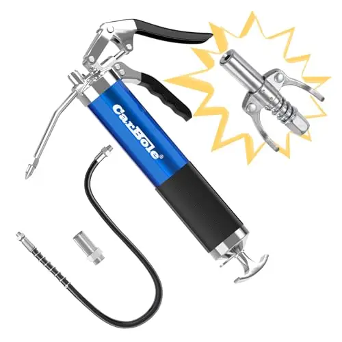 CarBole Pistolas de Engrase 8000PSI con Acoplador de Pistola de Engrase,Engrasadora,Bomba de Engrase,Bomba de Grasa,Con Mangueras de 18 Pulgadas,Extensión Rígida de 6 Pulgadas (Azul)