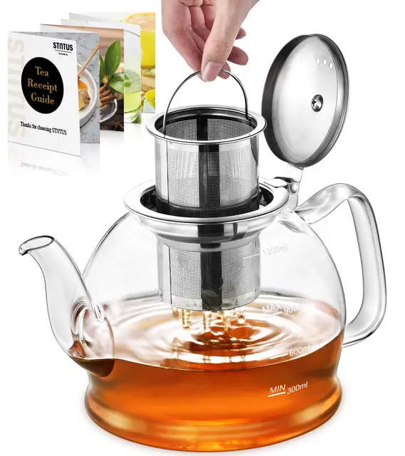 stntus tetera cristal 1200ml con infusor