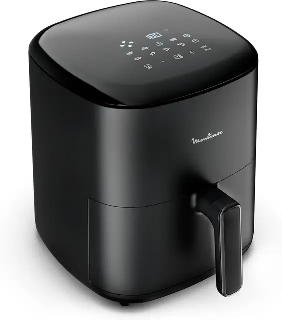 Moulinex Easy Fry Max 5L, Freidora aire para cocinar en poco tiempo, ahorro energético hasta 70%, panel control intuitivo, 10 programas automáticos, para 6 personas, recetario digital, EZ2458