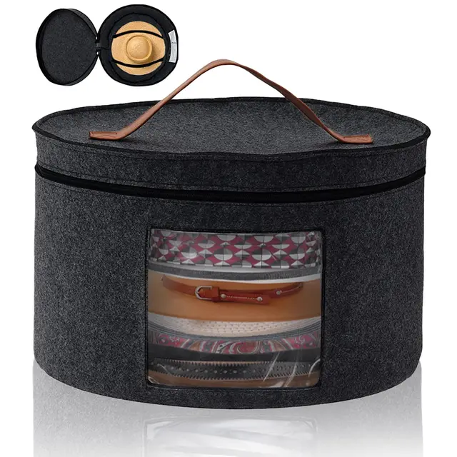 rierousy caja sombrero redonda fieltro