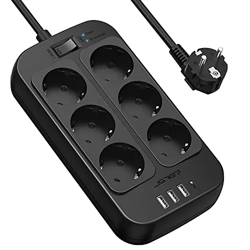 jsver regleta 6 tomas + 4 usb con