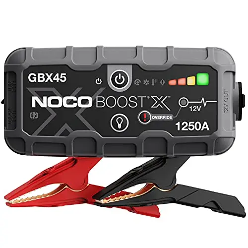 NOCO Boost X GBX45: Arrancador de Batería de Litio de 1250A UltraSafe – Antichispas y Protección contra Polaridad Inversa – Power Bank USB y Linterna LED – para Motores de Gasolina 6,5L y Diésel 4,0L