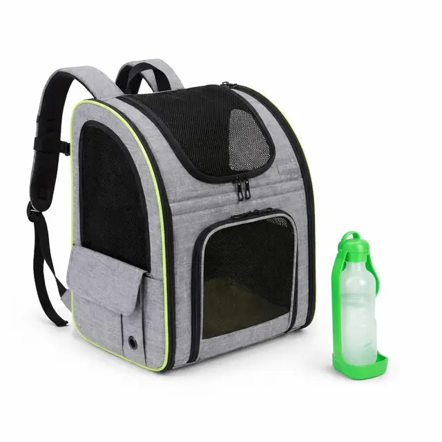 Mochila Gato y Perro de hasta 8kg Incluye Bebedero portátil – Mochila para Gatos Transporte y Perros pequeños con ventilación,