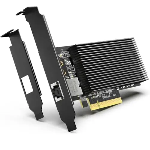 10G PCI-E Tarjeta de red con puertos RJ45 individuales de 10Gbps, controlador Intel X540-T1, VIMIN Tarjeta de adaptador Ethernet 10Gb compatible con PCI Express X8, X16, compatible con Windows/Windows