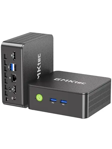 GMKtec Mini PC Intel 12.Gen N95 (Turbo 3,4 GHz), 8 GB RAM 2666 MHz + 256 GB M.2 SSD Computadora de Escritorio, 3X USB 3.2, Doble Salida HDMI 4K@60Hz/WiFi 5 BT5.0/RJ45 Ethernet Nucbox G3S