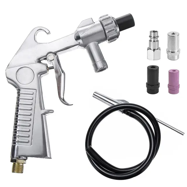 Chorro de Arena Pistola Chorro de Arena, Boquillas de Cerámica Hierro de 6 mm, Pistola de Arena para Compresor, Aleación de Aluminio, Chorreadora de Arena, para Pulir Superficies