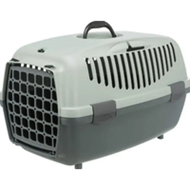 Trixie - Transportín Be Eco Capri 1 para Perros y Gatos, Talla XS (32×31×48 cm), Sostenible con Plástico Reciclado, Color Antracita/Gris-Verde, Ideal para Viajes y Visitas al Veterinario