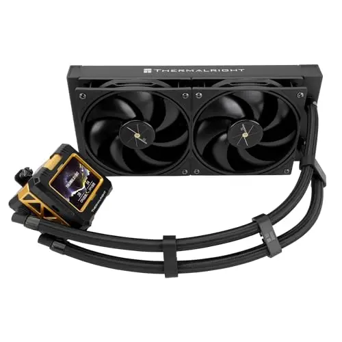THERMALRIGHT FW 240 Negro CPU refrigeración por agua con 2 ventiladores PWM, pantalla LCD IPS 320 x 240, refrigeración AIO 240, enfriador líquido para CPU AMD/Intel PC Aio: AM4/AM5/LGA1700