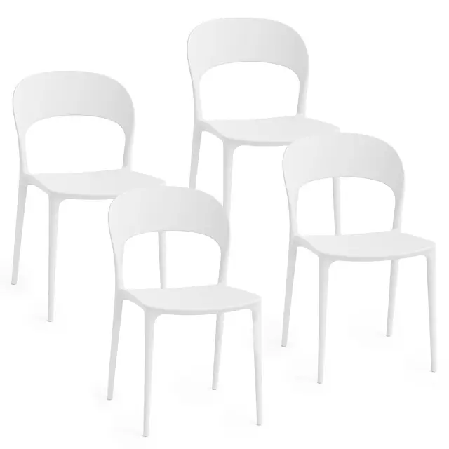 baroni home set 4 sillas plástico