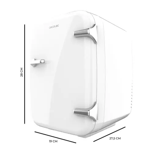 Cecotec Mini Nevera Bolero MiniCooling 4L Habana White, Funcionamiento 12V-220V, Compatible coche y caravanas, Función enfriamiento y calentamiento, Rango temperatura 5-65º, Transporte fácil