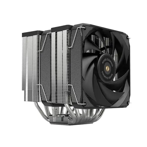 Mars Gaming MCPU-XU9, Disipador CPU Doble Torre, TDP 400W, 2x Ventiladores de Aspas Híbridas y Rodamiento FDB de Cobre Hiperbalanceado, 9 Heatpipes Tecnología BPH ULTRA, Multisocket Universal, Negro