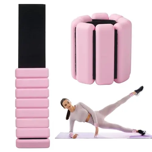 2 piezas Ajustables Pesas para Tobillos y Muñecas 900g para Yoga,Pilates,Correr,Nadar,Trotar y Entrenamiento de Fuerza