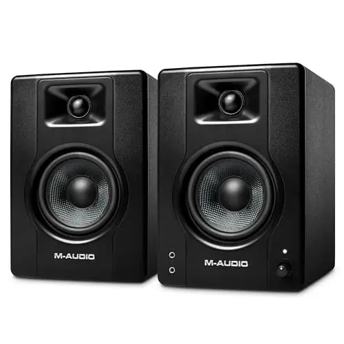 M-AUDIO BX4 Par 4.5 Pulgadas Monitores de Estudio, Altavoces Autoamplificados para PC para Videojuegos, producción Musical, transmisiones en Directo, Podcast
