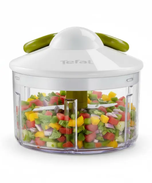 Tefal 5 Segundos - Picadora Manual 500 ml | 2 Cuchillas Independientes, Picado Grueso, Medio y Fino, Base Antideslizante, Sin Electricidad, Rápida y Segura, Verduras, Cebolla, Frutos Secos