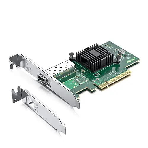 10Gtek 10GbE PCIE Tarjetas de Red, Intel 82599EN Controlador, Puertos SFP+, Adaptador de Red Ethernet LAN Soporta Windows Server/Linux/VMware, Comparado con X520-DA1 E10G42BTDA