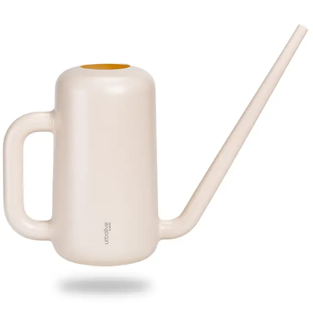 Plastia Regadera Pequeña para Plantas de Interior 1,8 L – Regadera Plantas con Pico Largo para Riego Fácil – Regaderas Jardín de Plástico Reciclado, Marfil