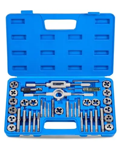Orion Motor Tech Juego de Machos y Matrices de 40 Piezas, Tamaños Métricos | Kit de Herramientas para Mejorar el Hogar para Crear y Reparar Roscas | Juego de Herramientas Manuales con Llaves Métricas