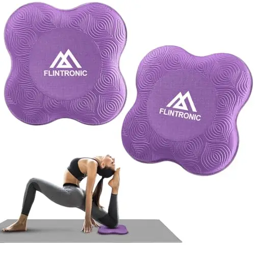 flintronic Almohadilla Rodillera Yoga, 2PCS Esterilla Yoga Antideslizante, TPE Colchonetas Yoga Antideslizantes para pilates, para ProteccióN de Rodillas, Codos y Tobillos