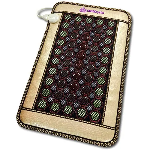 MediCrystal 4-Gems FIR Bio Tapete Magnético – Mini 80x50 cm - Piedras Calientes Naturales – Ágata Turmalina Jade Amatista – Almohadilla de calefacción por infrarrojos lejanos – PEMF