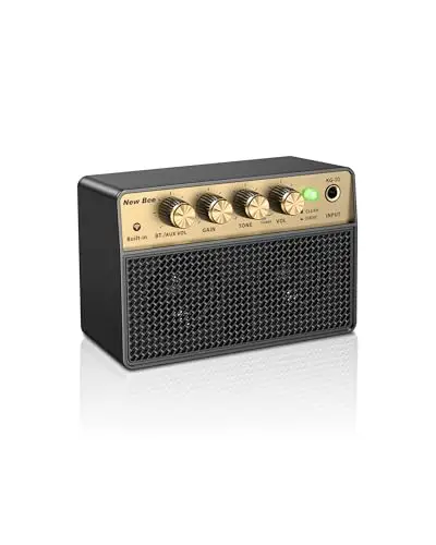 Amplificador Guitarra Electrica Mini Amplificador de Guitarra 10W Portátil Recargable Salida de Auriculares y Bluetooth 5.1, Sonido Limpio y Overdrive para Guitarra Acústica