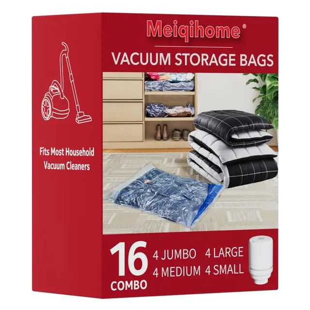 meiqihome juego 16 bolsas vacío + bomba