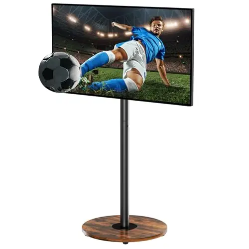UNHO Soporte TV con Ruedas para 40-75 Pulgadas - Soporte TV Suelo Pie para Pantalla LED/LCD, Soportes TV con Ruedas, con 6 Ajustes de Altura, hasta 50kg, Máx VESA 600x400 mm - Negro