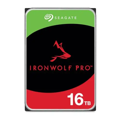 Seagate IronWolf Pro 16TB, Enterprise HDD NAS interno, CMR, SATA a 6 Gb/s, 7200 RPM, caché de 256 MB para almacenamiento conectado a red RAID, servicios Rescue, Paquete Abre-fácil (ST16000NTZ01)