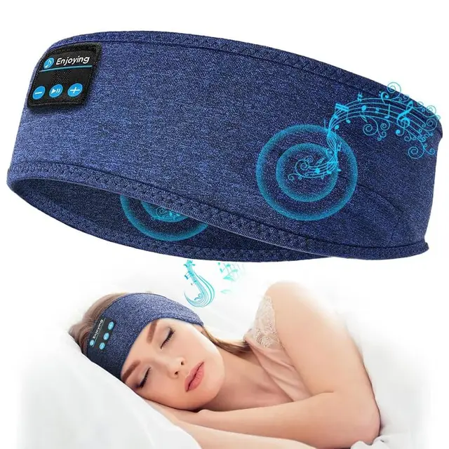 Antifaz para dormir Bluetooth con auriculares para hombre y mujer, gafas de sueño inalámbricas, para viajes, siesta, meditación y relajación, banda para dormir con música (azul)