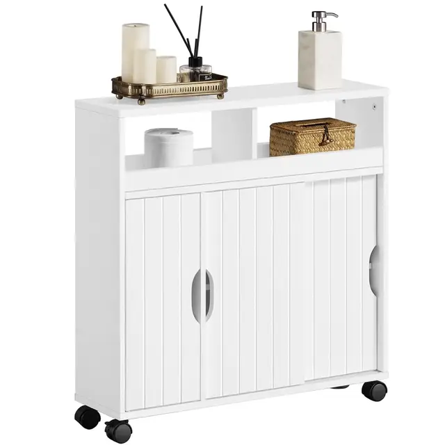yaheetech mueble baño estrecho ruedas 5