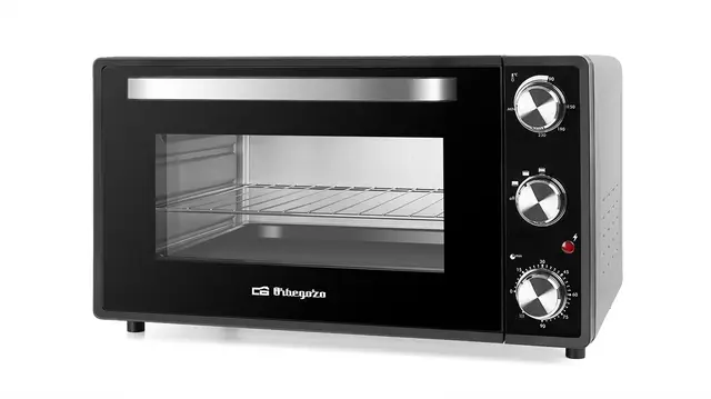 Orbegozo HO 385 - Horno eléctrico de sobremesa, 38 L, temporizador, termostato regulable, calor superior/inferior, bandeja recogemigas, 2000 W