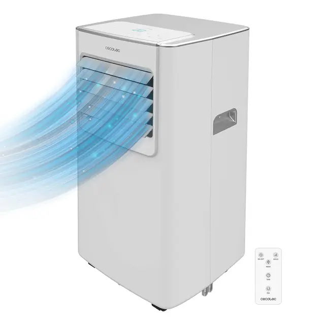 Cecotec Aire Acondicionado Portátil con Mando a Distancia ForceClima 7100. 7000 BTU, Bajo Consumo, Pantalla LED, 4 Modos, 2 Velocidades, Cobertura 15-20m2