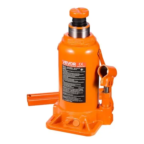 VEVOR Gato Hidráulico de Suelo 20 T, Elevación 225-435 mm, Resistente, para Coches, SUV, Camionetas, Reparación Automóviles, Elevadores Domésticos, Equipos Agrícolas, Naranja, 140 x 140 x 225 mm