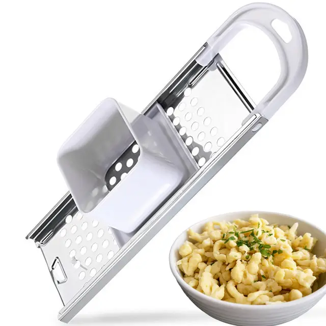 Utensilio para Pasta Alemana, Utensilios para Hacer Pasta Tradicional Alemana Spätzle, Spätzle Rallador de Acero Inoxidable Ideal para Pelar, Rallar y Cortar Pasta Casera