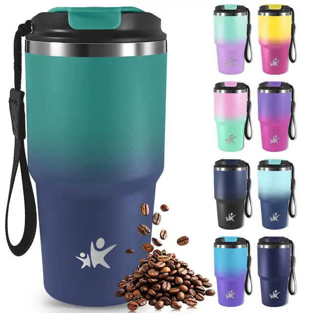 Termo Café 20oz, Vaso Térmico, Travel Mug, Cuerda Removible, Termo Para Cafe, Antifugas, Vaso Termico Cafe de Acero Inoxidable Para Agua Caliente y Té De y Fría