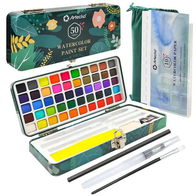 artecho set de acuarela 50 colores