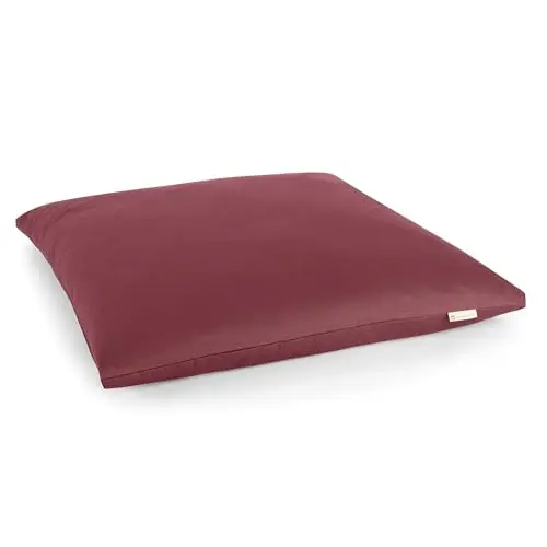 Lotuscrafts Esterilla de Meditación Zabuton Deluxe - Extra Gruesa - Cojín de Meditación para Meditación Relajada - Funda Lavable 100% Algodón - Certificado Gots