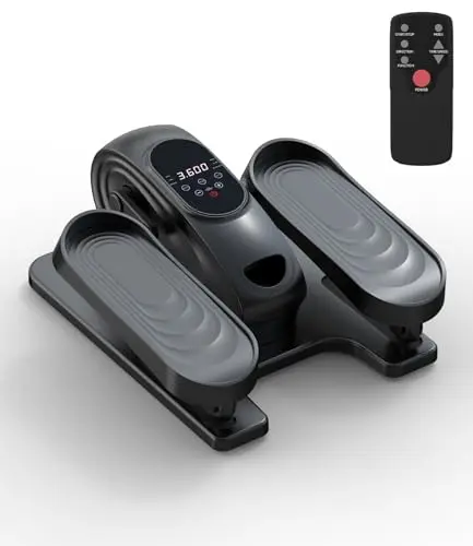 Mini Eliptica Electrica Pedales Portátil, Silencioso Pedaleador Eléctrico Bajo Escritoriopara Hogar con Mando y Pantalla, 15 Niveles, Máquina Elíptica para Mayores y Adultos